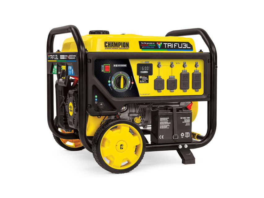 Champion 8000 Watt Tri Fuel Portable Generator with Electric Start and CO Shield | 100416